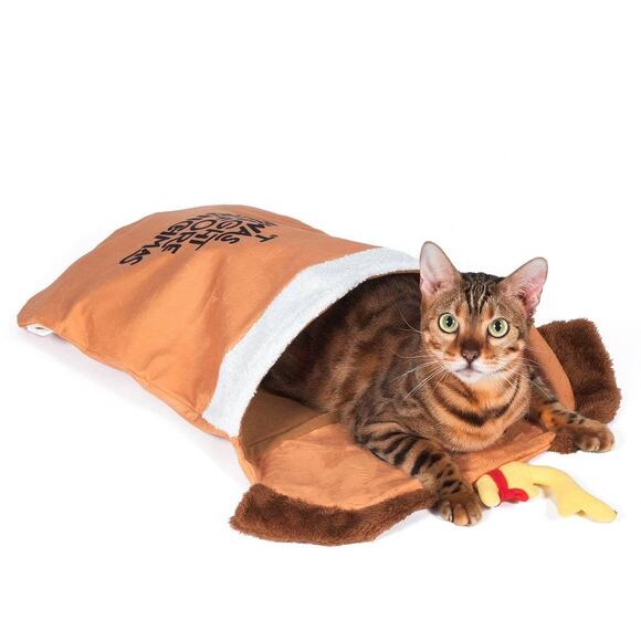 The Grinch Max Cat Tunnel Hiding Toy‎ Brown Crinkle Thrash Plush Pocket New - Picture 4 of 4